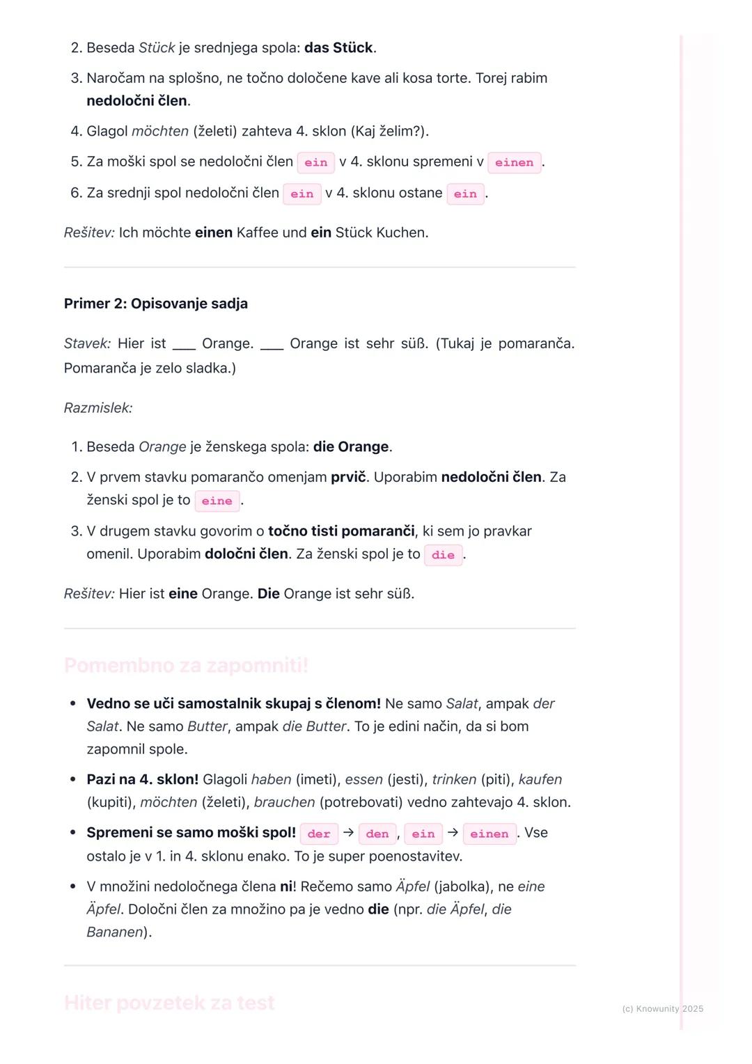 # Določni in nedoločni členi (der,
die, das, ein, eine)

Kaj so členi in zakaj jih potrebujemo?

Členi so kratke besede, ki stojijo pred sam