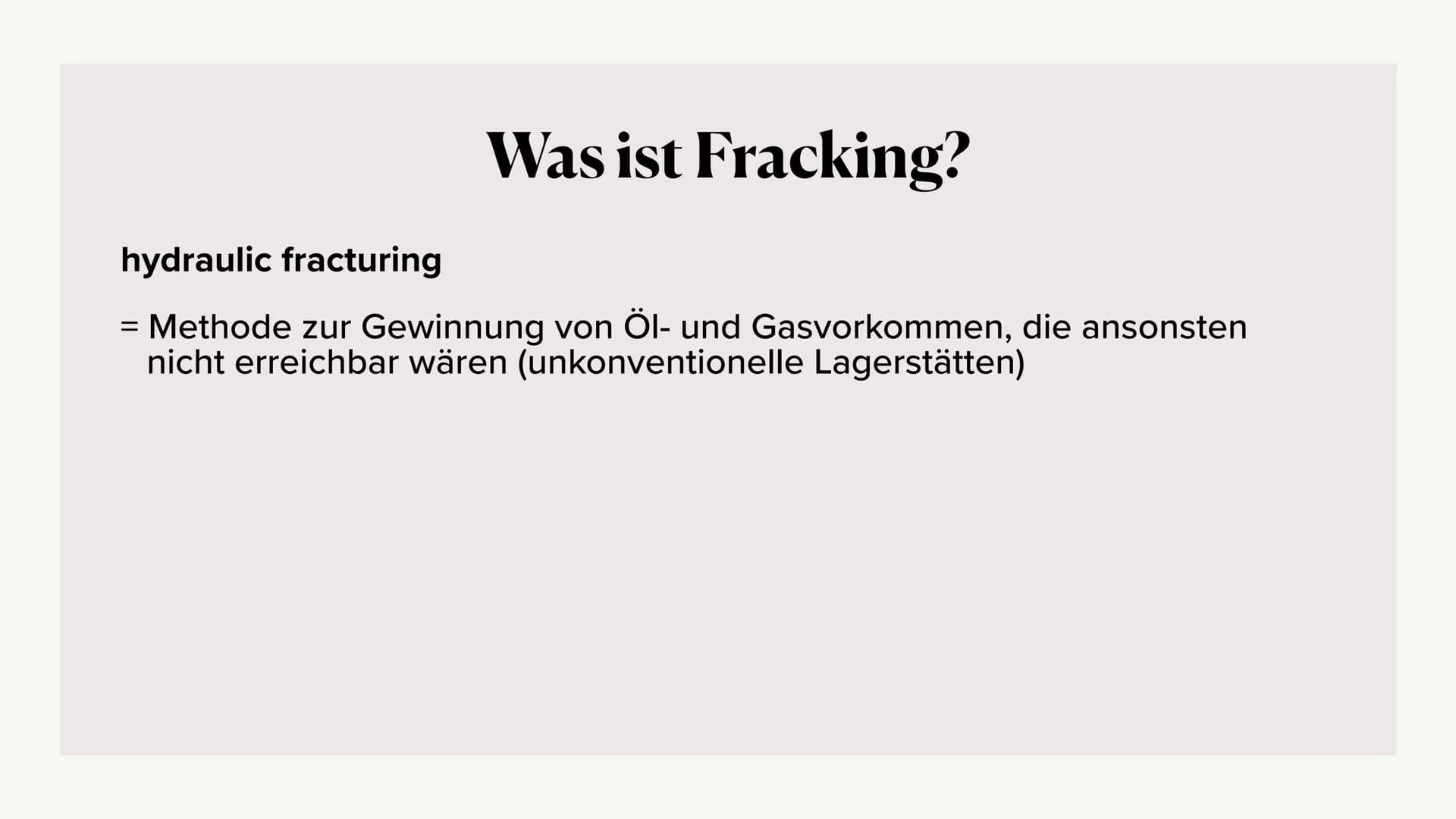 Gymnasium Miesbach
Geografie GEO2
Anna-Lena Hilbert
Funktionsweise:
Was ist Fracking?
Der Begriff ,,Fracking" ist eine Abkürzung für den eng