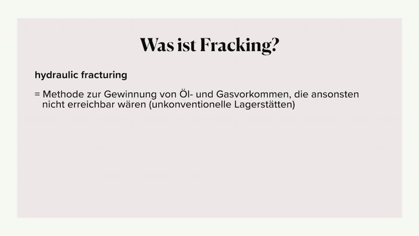 Gymnasium Miesbach
Geografie GEO2
Anna-Lena Hilbert
Funktionsweise:
Was ist Fracking?
Der Begriff ,,Fracking" ist eine Abkürzung für den eng