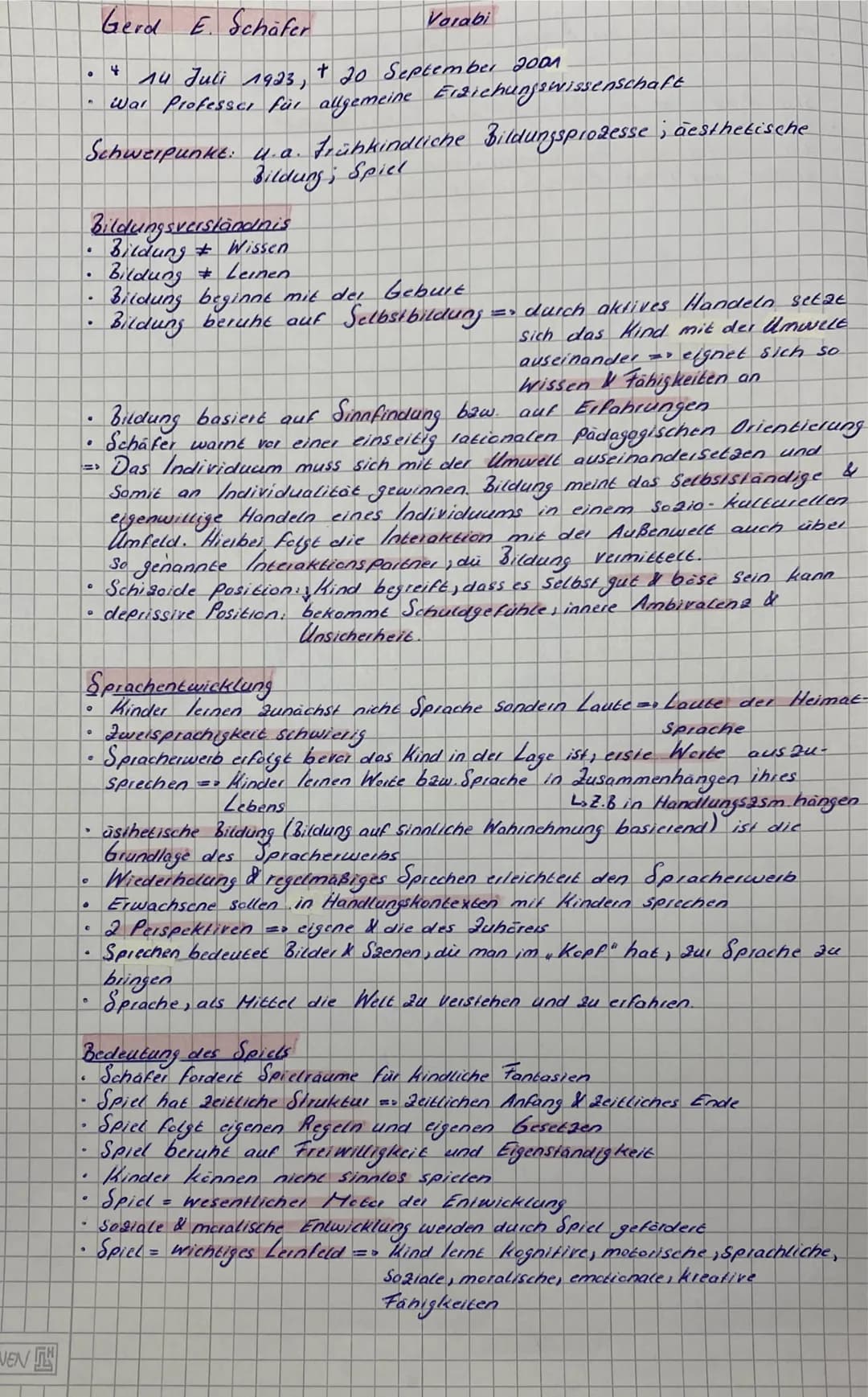 VENT
。
F
Schwerpunkt: 4.a. Frühkindliche Bildungsprozesse ; äesthetische
Bildung; Spiel
.
Bildungsverständnis
Bildung & Wissen
Bildung & Lei