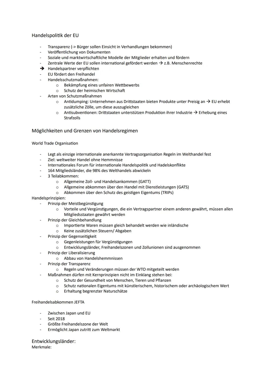 Semester 4
1. Außenhandelspolitik und Handelsregime
Leitbilder der europäischen Außenhandelspolitik (Freihandel und Protektionismus)
Nationa