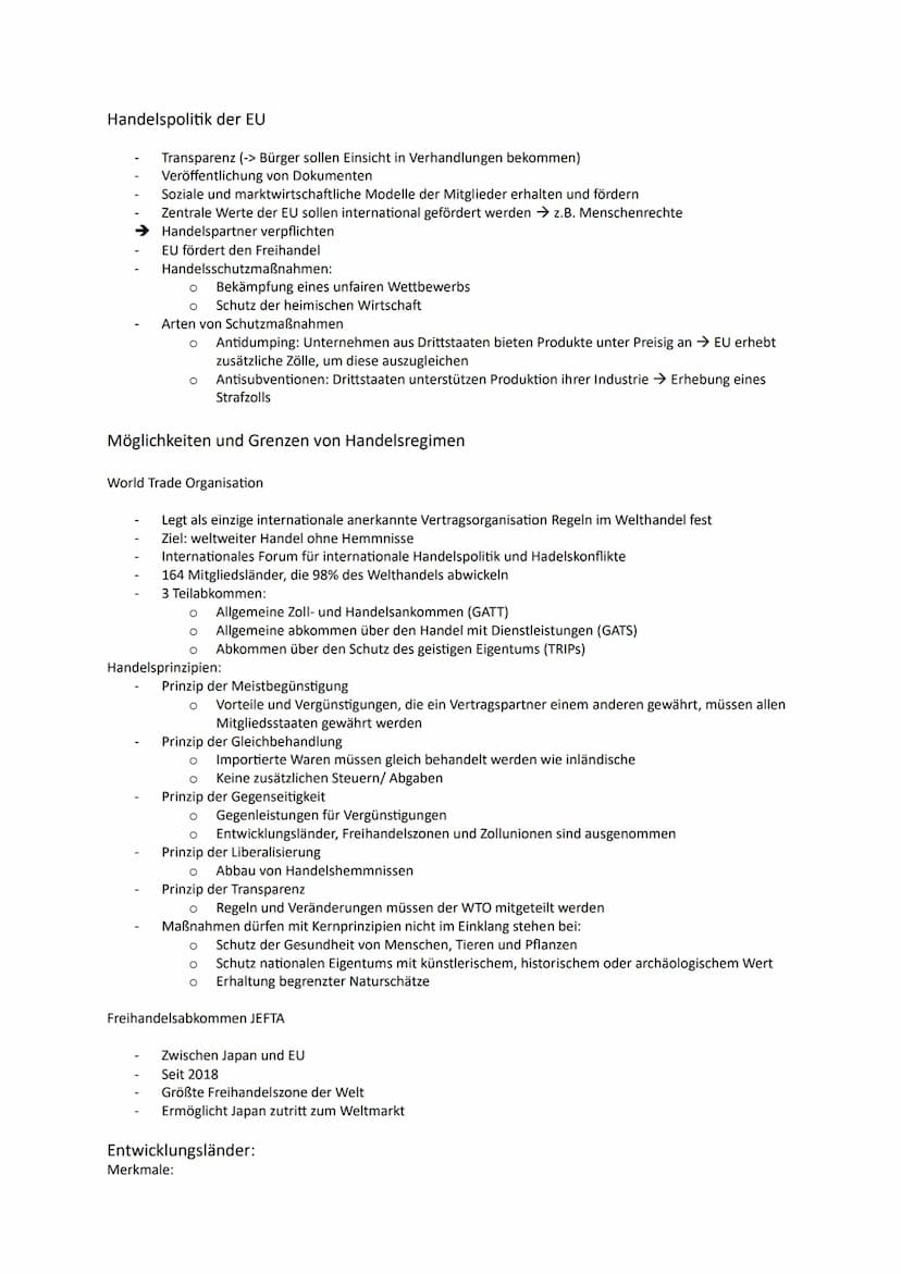Semester 4
1. Außenhandelspolitik und Handelsregime
Leitbilder der europäischen Außenhandelspolitik (Freihandel und Protektionismus)
Nationa