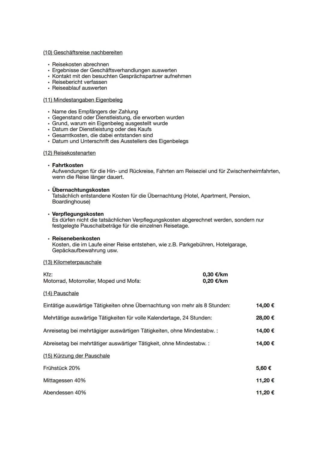 Lernzettel LF12
(1) Begriff Geschäftsreise
Eine Geschäftsreise liegt vor, wenn ein Arbeitnehmer aus beruflichen Gründen vorübergehend
seine 