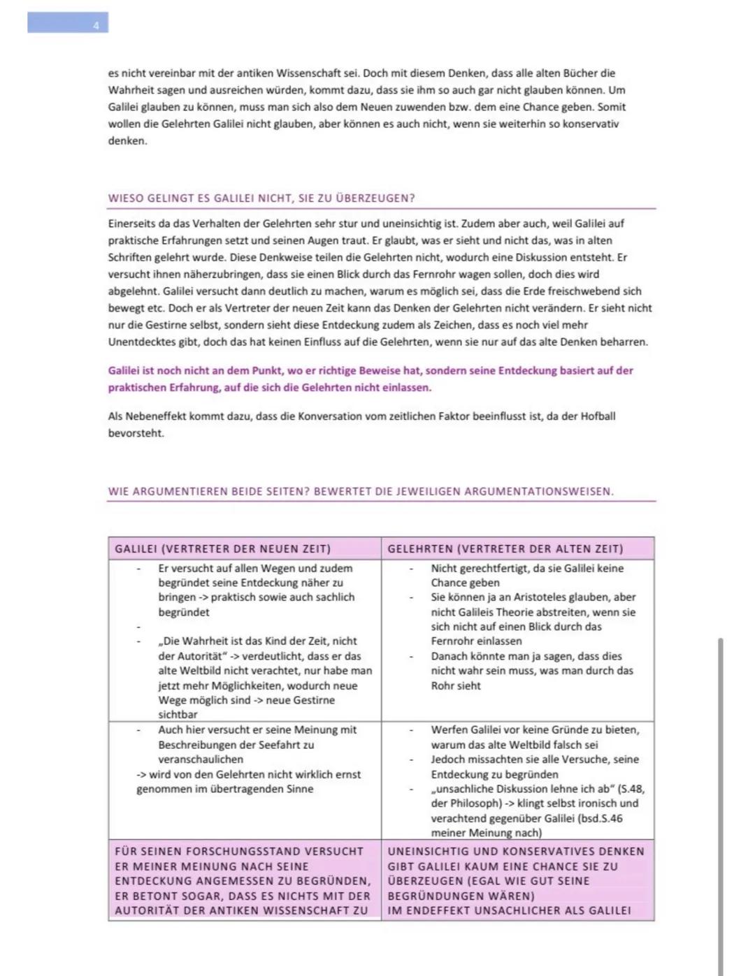 DEUTSCH HAUSAUFGABE LEBEN DES GALILEI

"ZEITENWENDE"

ALTE ZEIT
Die Vertreter der alten Zeit wollen an bestehende
Verhältnisse festhalten ->