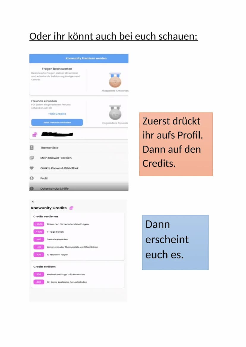Credits
Wie bekommt/löst man Credits:
Knowunity Credits
Credits verdienen
+2600 Abzeichen für beantwortete Fragen
+400 7-Tage Streak
+40
+40