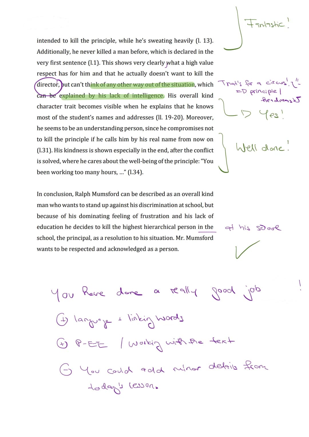 Characterization of Mr. Mumsford
The short story "Mr. Mumsford", written by Larry French, was
published in 2005 and contains two characters,