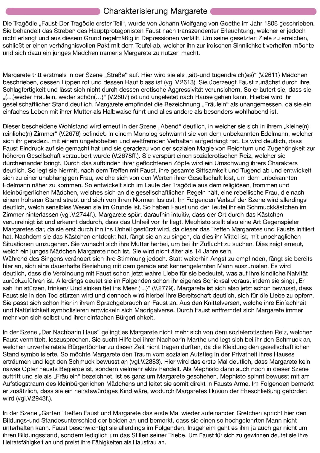 Gretchen Faust Charakterisierung PDF - Faust Margarete Alter und Zitate