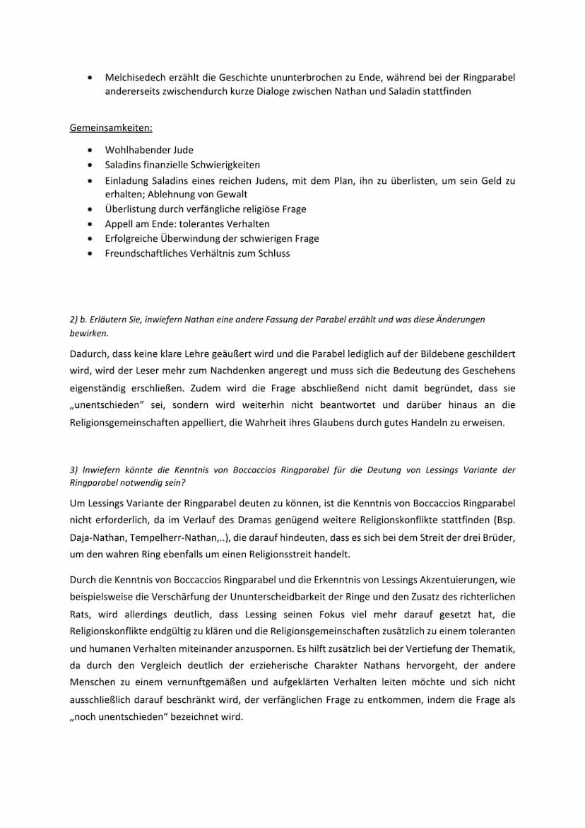 EVA Aufgaben 17.12.2021
O
1) Erschließen Sie die Handlung von Boccaccios Ringparabel (Buch, S.173-176). Markieren Sie dazu die
Hauptfiguren 