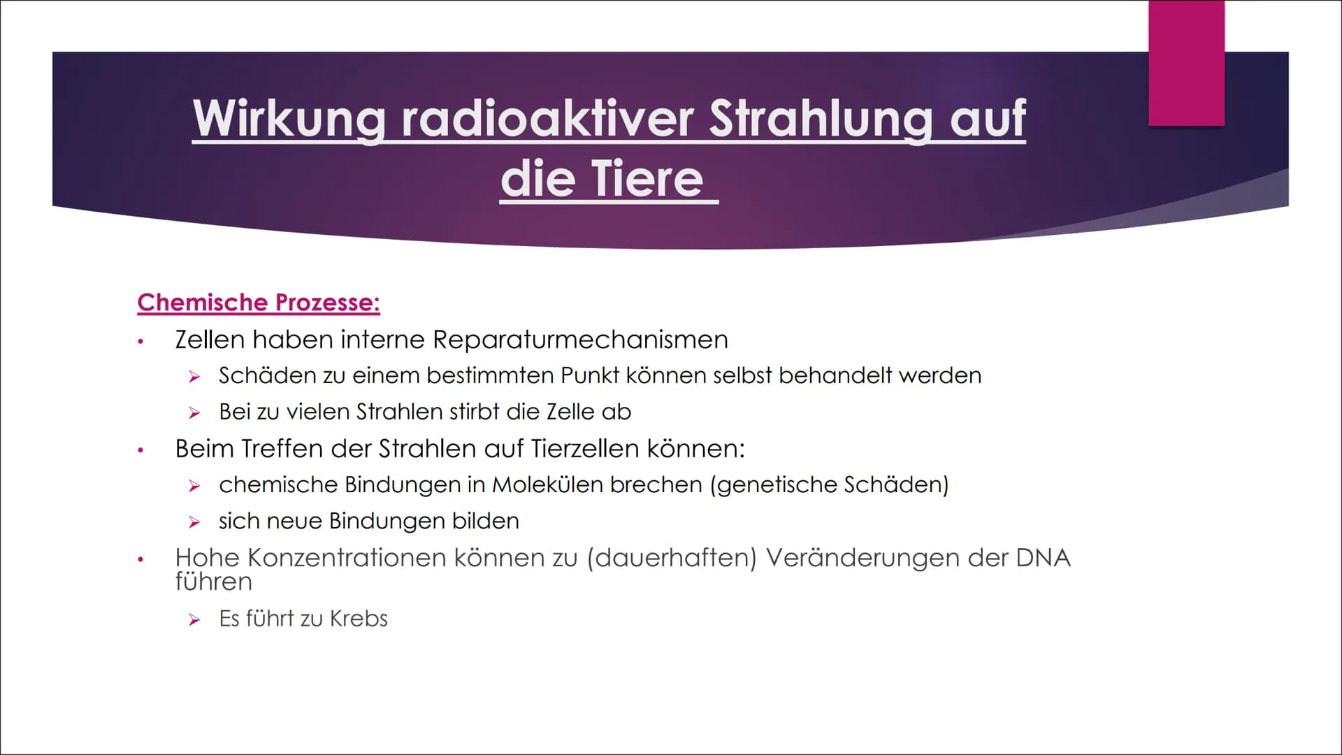 Radioaktive
Strahlung
AUSWIRKUNGEN AUF MENSCHEN, TIERE UND
PFLANZEN Inhaltsverzeichnis
Was sind radioaktive Strahlungen?
Welche Strahlungsar