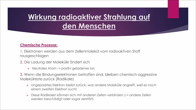 Radioaktive
Strahlung
AUSWIRKUNGEN AUF MENSCHEN, TIERE UND
PFLANZEN Inhaltsverzeichnis
Was sind radioaktive Strahlungen?
Welche Strahlungsar