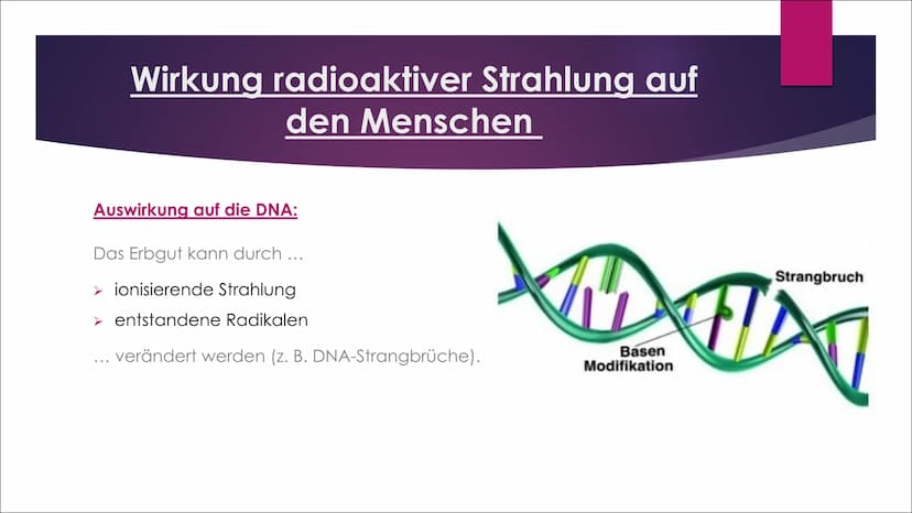 Radioaktive
Strahlung
AUSWIRKUNGEN AUF MENSCHEN, TIERE UND
PFLANZEN Inhaltsverzeichnis
Was sind radioaktive Strahlungen?
Welche Strahlungsar