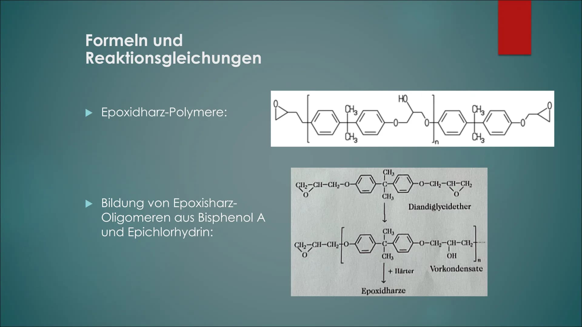 Epoxidharz CH3
VON JULIA TERLINDE
YIUR
O Inhalt
Geschichtlicher Hintergrund
▶ Formeln und Reaktionsgleichungen
▸ Eigenschaften
► Herstellung
