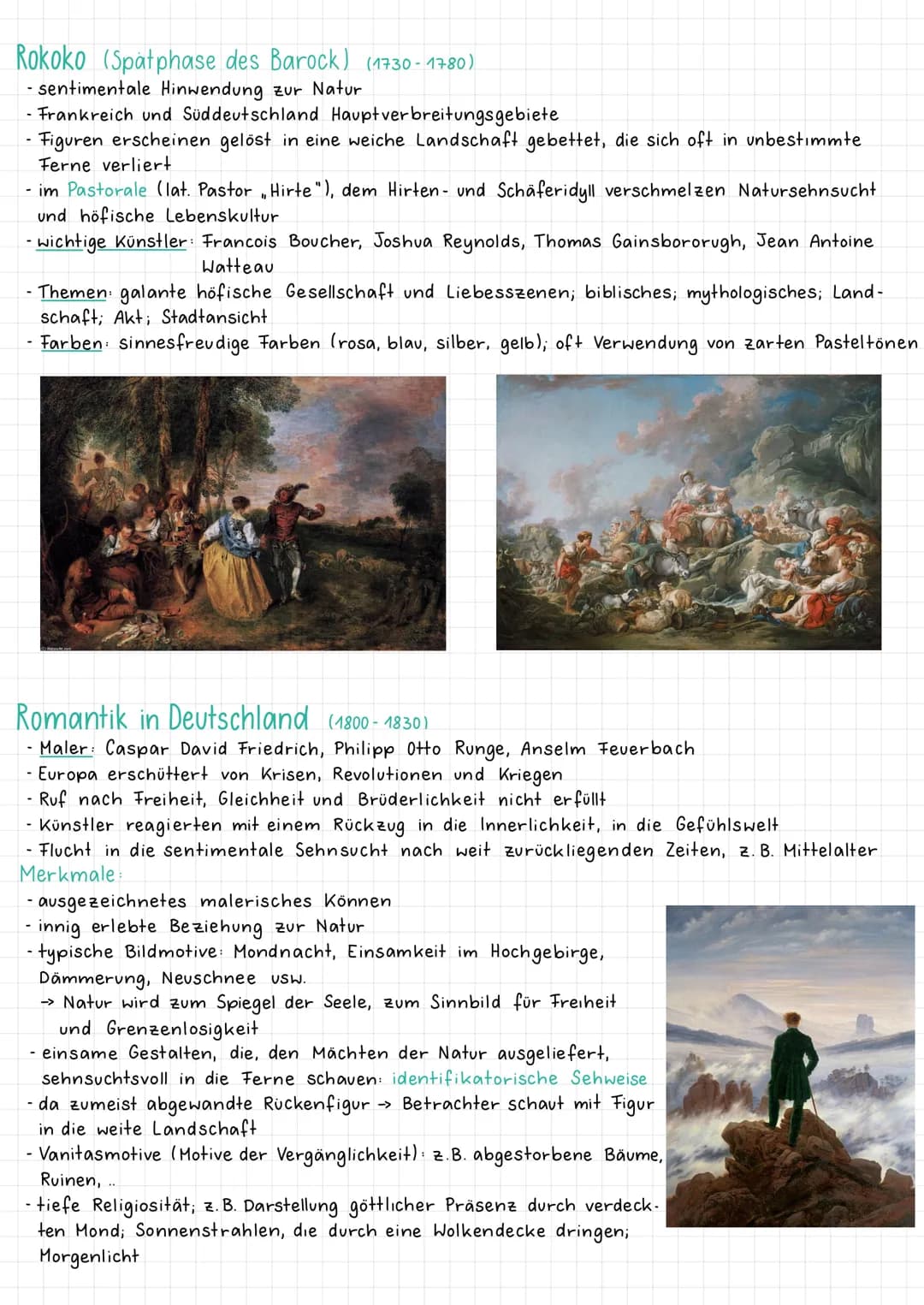 Kunstepochen der Landschaftsmalerei
Die Antike (900 v. Chr. - 500 n. Chr.)
- zentraler Aufruf „ Zurück zur Natur"
- Darstellung eines idylli