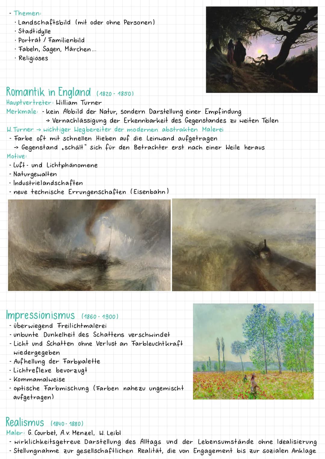 Kunstepochen der Landschaftsmalerei
Die Antike (900 v. Chr. - 500 n. Chr.)
- zentraler Aufruf „ Zurück zur Natur"
- Darstellung eines idylli