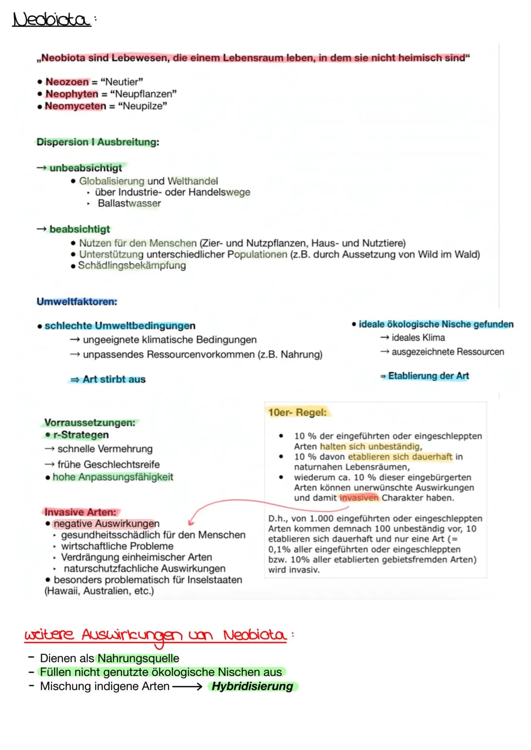 Nedbiota:
,,Neobiota sind Lebewesen, die einem Lebensraum leben, in dem sie nicht heimisch sind"
• Neozoen = "Neutier"
• Neophyten = "Neupfl