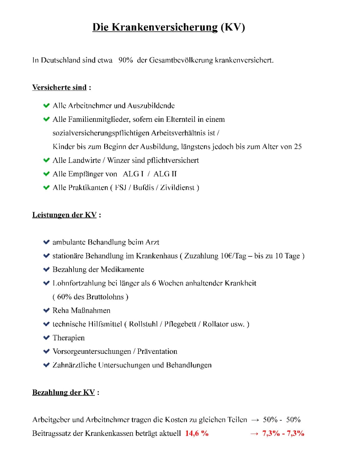 Die Krankenversicherung (KV)