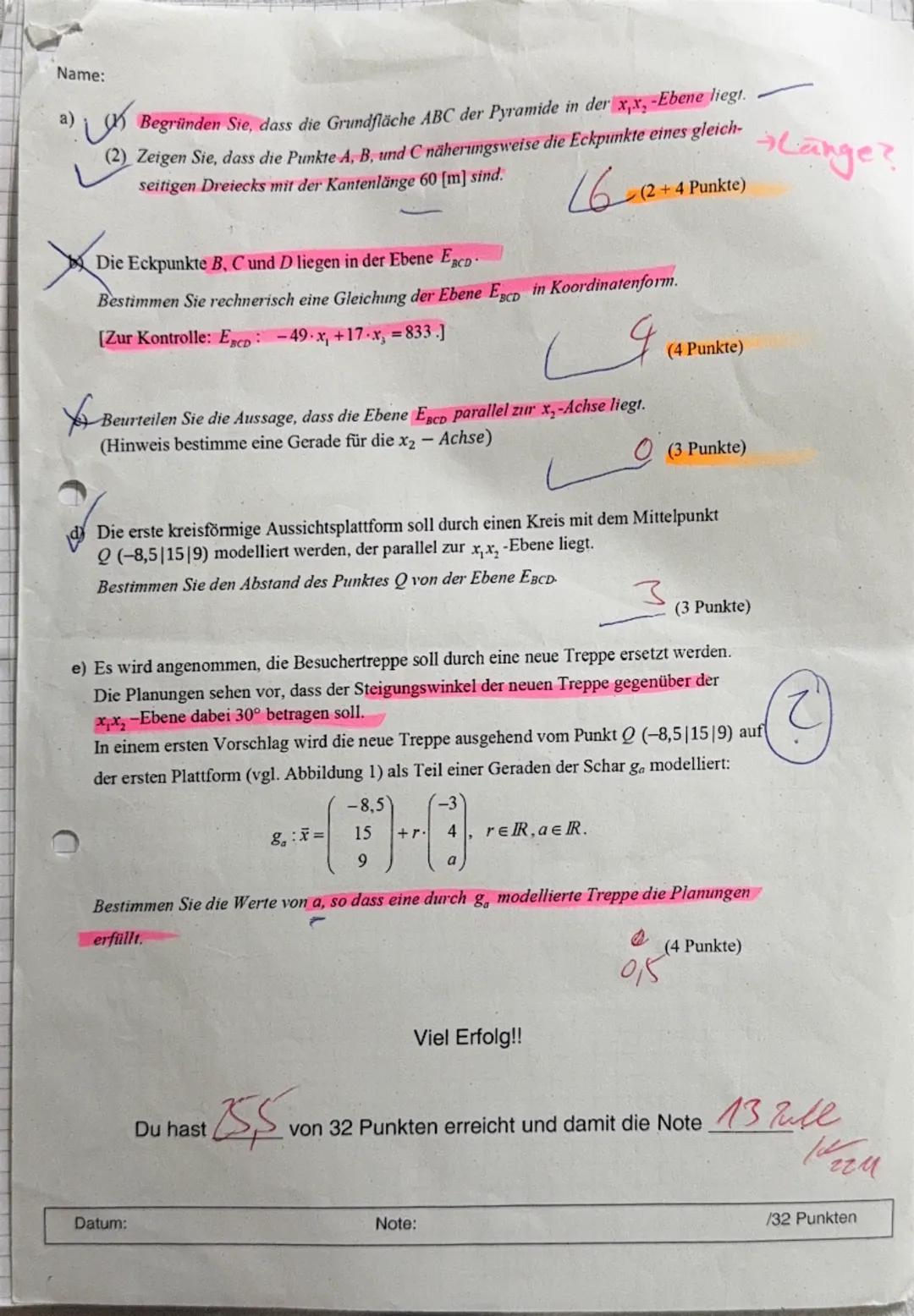 Mathematik 13-M, G | Gt
Klausur Nr. 1
9.11.2023
Schreibe bitte sauber und deutlich. Schreibe auf jedes Blatt Deinen Namen.
Zugelassene Hilfs