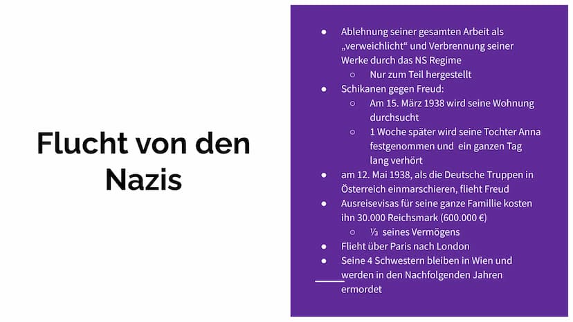 Sigmund Freud Inhaltsverzeichnis
Persönliche Daten
Beruflicher Werdegang
Wie Sigmund Freud die Welt änderte
Psychoanalyse
Flucht von den Naz