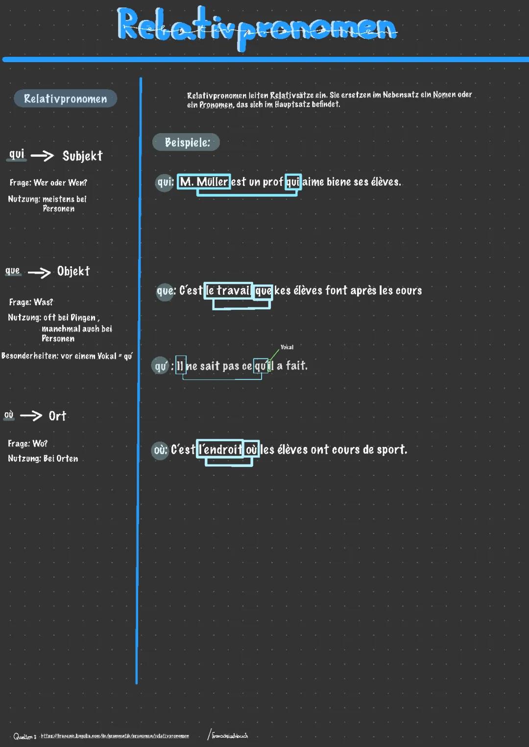 Relativpronomen Französisch - Übungen zu qui, que, où und mehr!