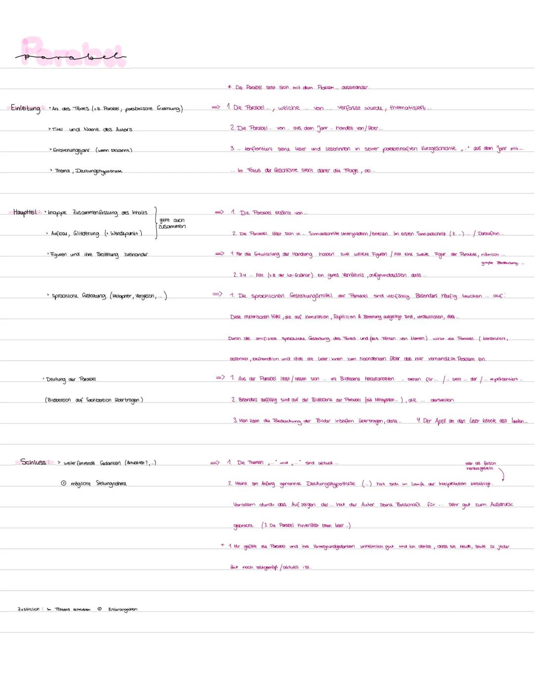 parabel
Einleitung: Art des Textes (1.8. Parabel, parabolische Erzählung)
> Titel und Name des Autors.
> Entstenungsjanr (wenn bekannt).
The