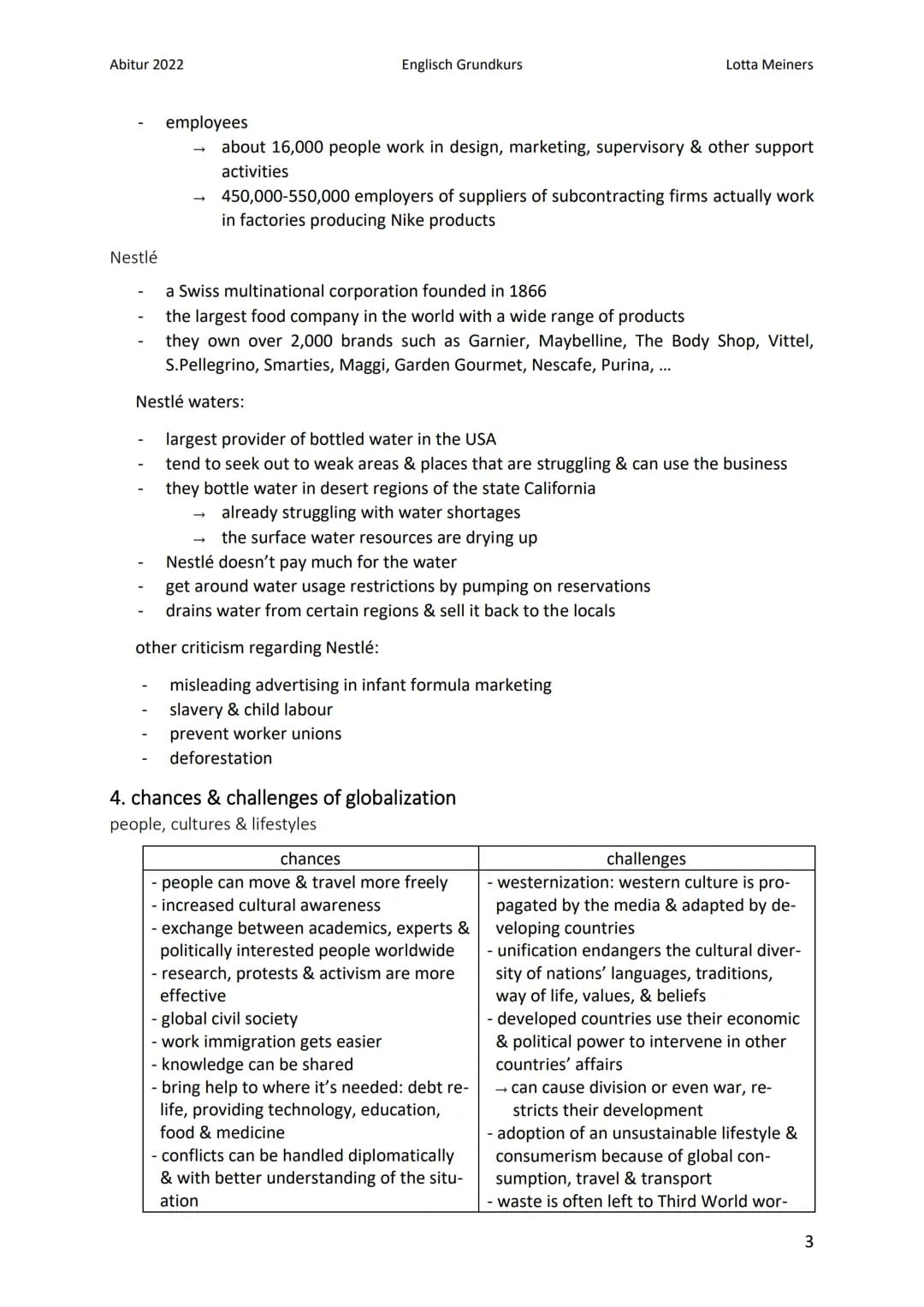 Abitur 2022
dimensions of globalization
economic dimension:
Englisch Grundkurs
Globalization
1. definitions of globalization
integration/con