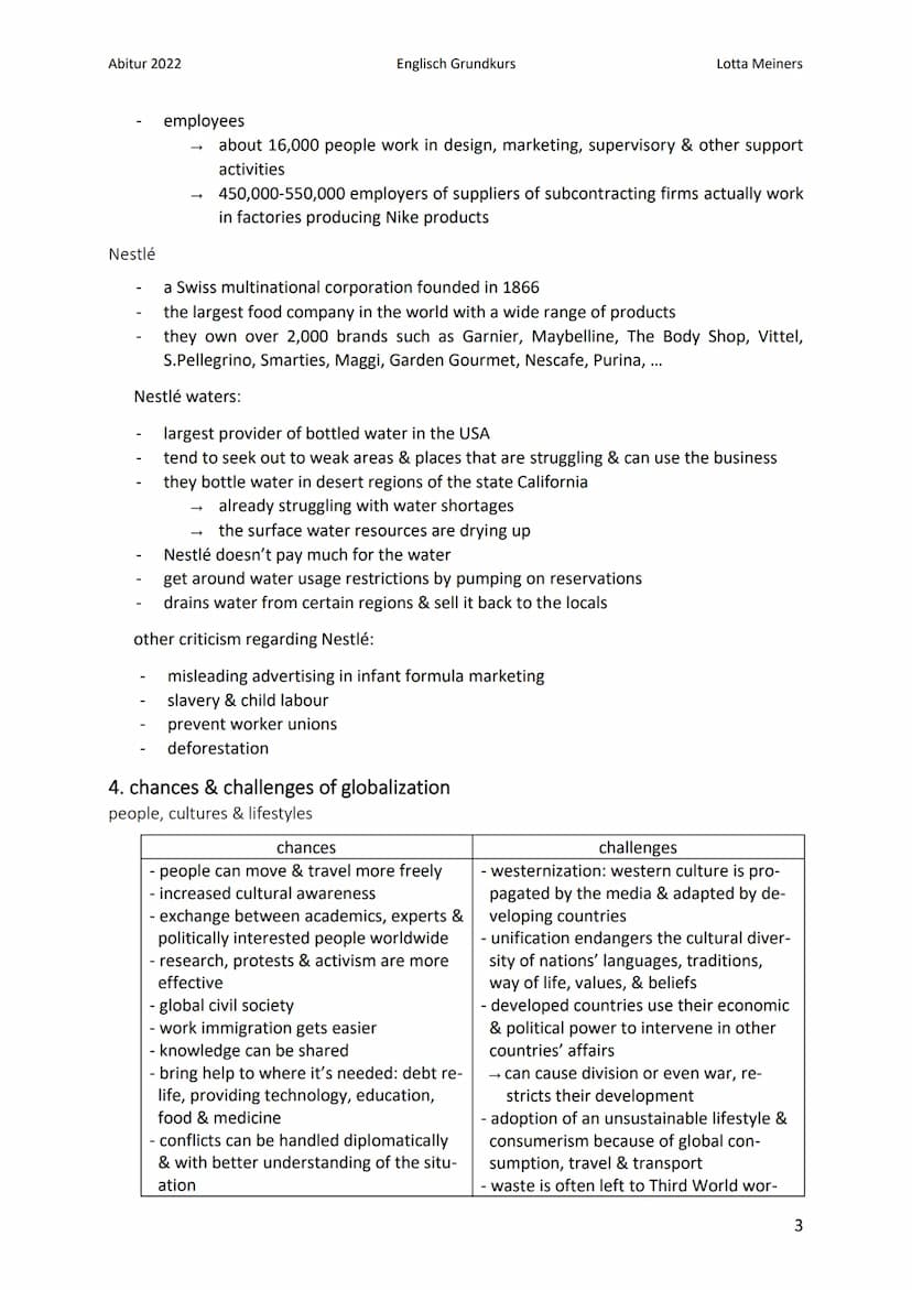 Abitur 2022
dimensions of globalization
economic dimension:
Englisch Grundkurs
Globalization
1. definitions of globalization
integration/con