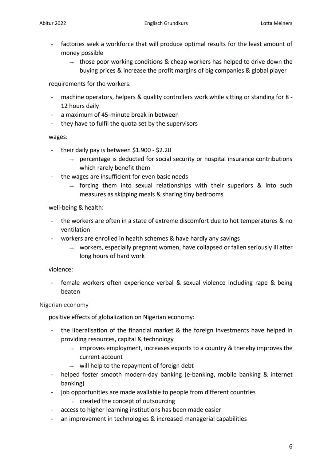 Abitur 2022
dimensions of globalization
economic dimension:
Englisch Grundkurs
Globalization
1. definitions of globalization
integration/con