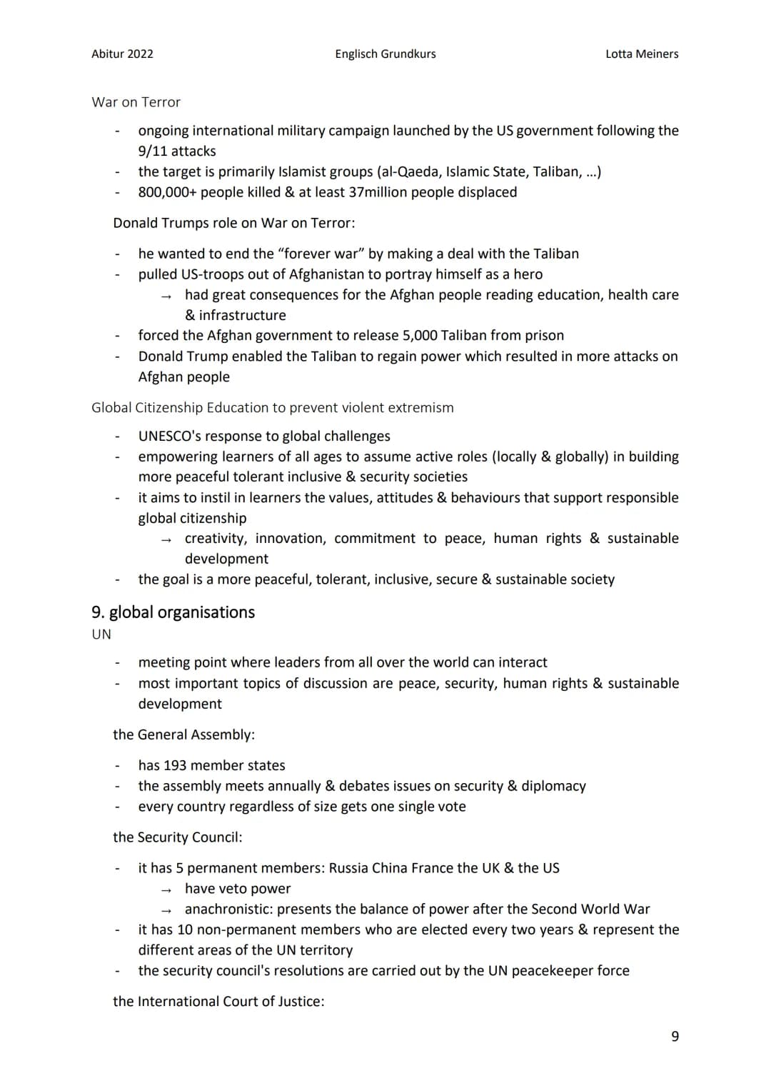 Abitur 2022
dimensions of globalization
economic dimension:
Englisch Grundkurs
Globalization
1. definitions of globalization
integration/con