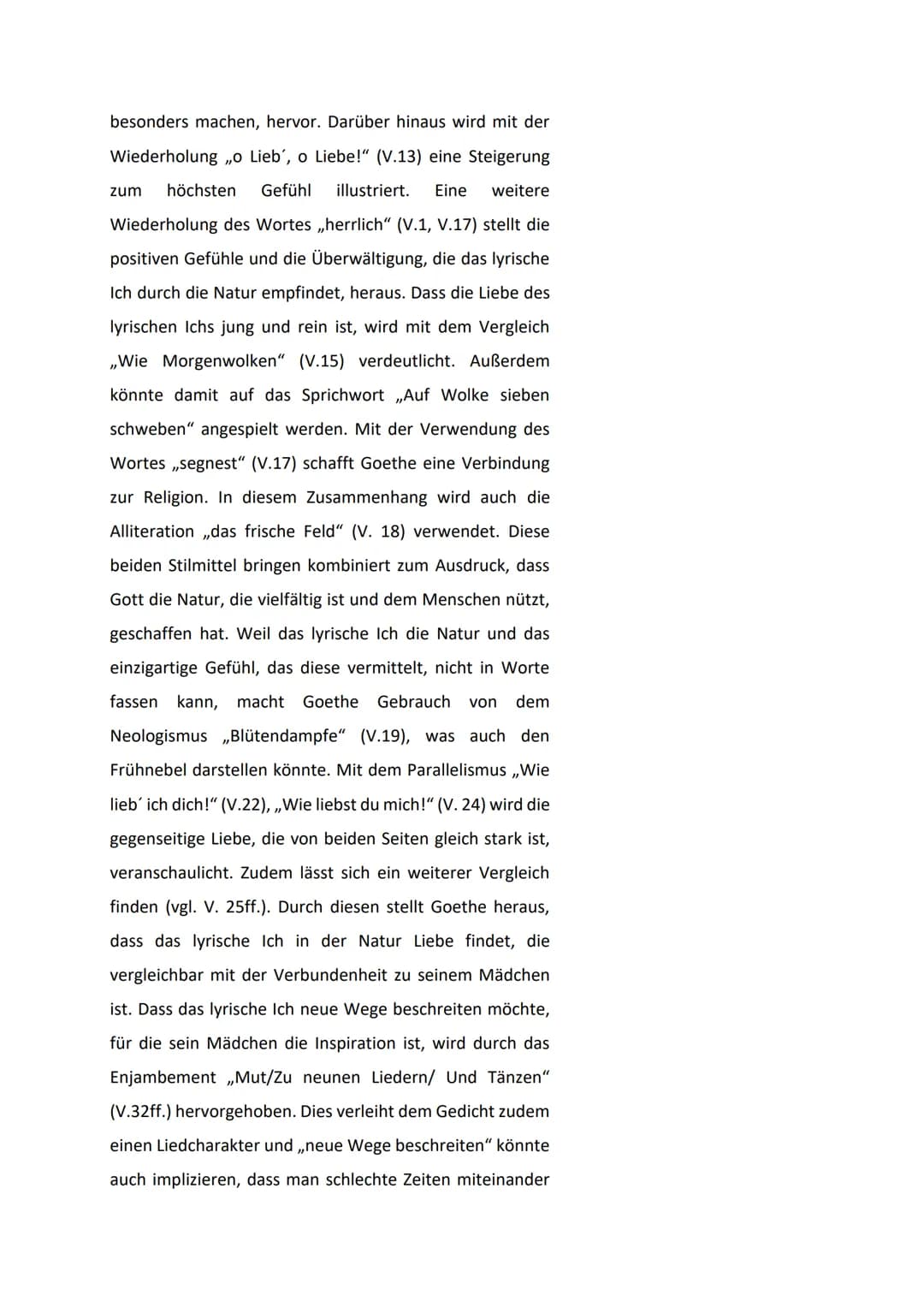Gedichtsinterpretation zu „Mailied"
Das Gedicht ,,Mailied", das auch ,,Maifest" genannt wird,
wurde 1771 zur Zeit des ,,Sturm und Drang" von