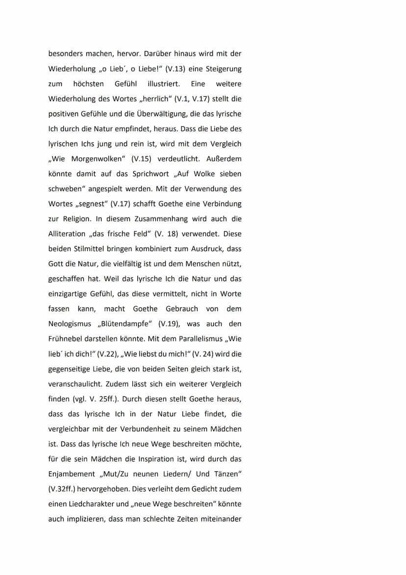 Gedichtsinterpretation zu „Mailied"
Das Gedicht ,,Mailied", das auch ,,Maifest" genannt wird,
wurde 1771 zur Zeit des ,,Sturm und Drang" von