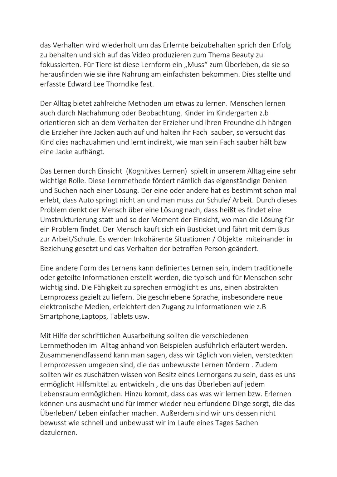 Lernen im Alltag und das Lerntier Mensch
Schriftliche Ausarbeitung zum Thema:
A
(((p))
NEUES
LERNEN
15
100 Heutzutage lernen Menschen im All