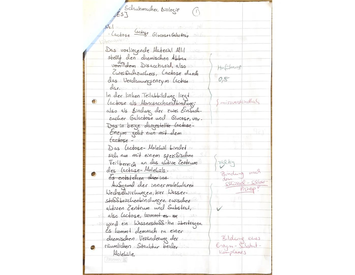 Biologieklausur Enzymatik gA QP1
08.10.21
2stündig
NAME:
Emma Schuhmacher
Lesen Sie sich zuerst die Aufgaben in Ruhe durch. Schreiben Sie bi