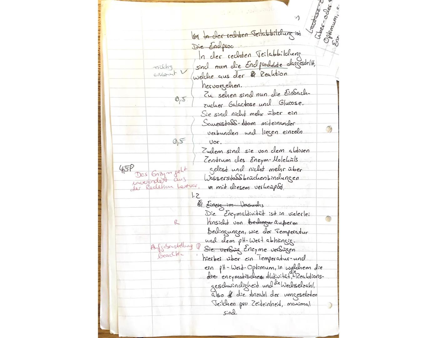 Biologieklausur Enzymatik gA QP1
08.10.21
2stündig
NAME:
Emma Schuhmacher
Lesen Sie sich zuerst die Aufgaben in Ruhe durch. Schreiben Sie bi