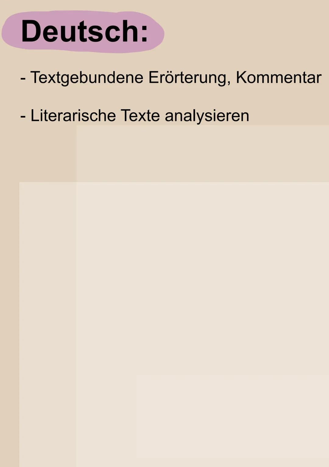 Deutsch:
- Textgebundene Erörterung, Kommentar
Literarische Texte analysieren Erörterung Text gebundene Erörterung
Schrittanleitung.
1) Vors