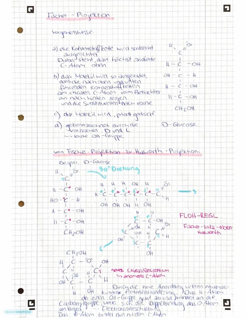 L
Made with Goodnotes
Kohlen
hydrate
& Peptide
- Monosaccharide
-Kohlenstoffatome mit Chiralitätszentren
-Fischer - Projection, Haworth - Pr
