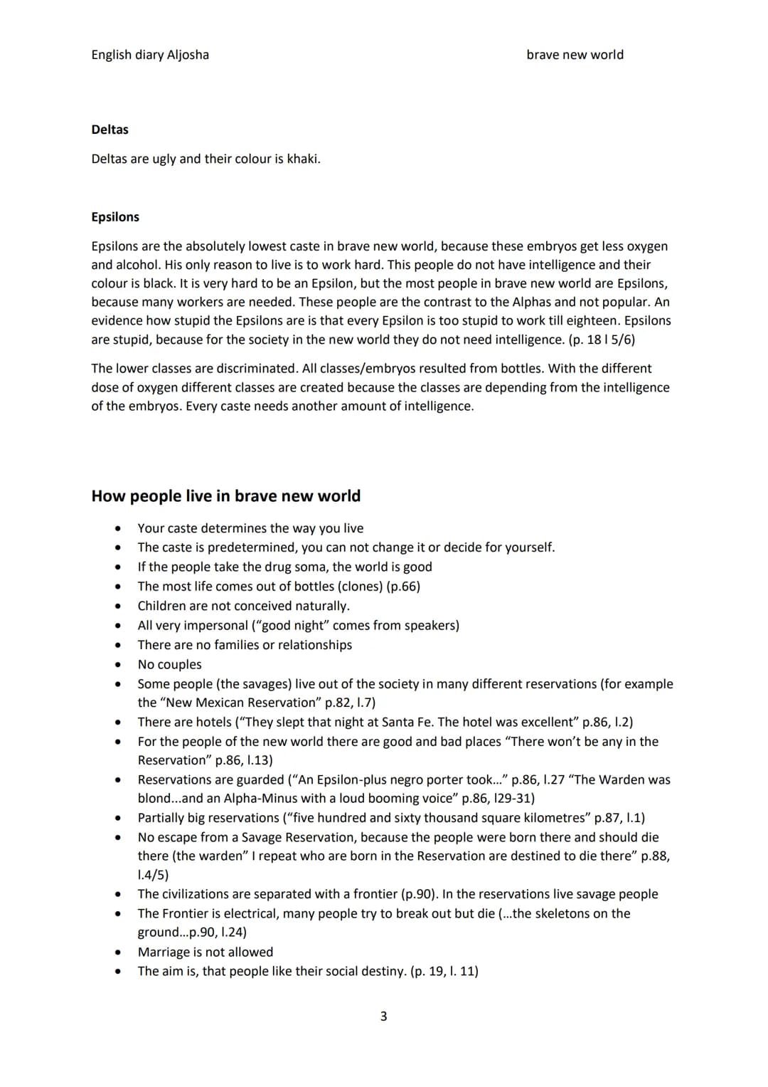 English diary Aljosha
Diary: Brave new World:
In the following pages there is my reading diary from chapter one to seven of the book "Brave 