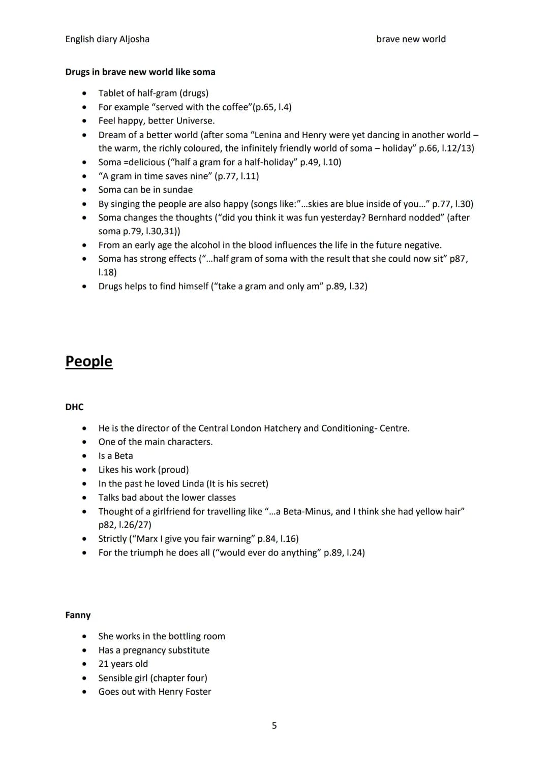 English diary Aljosha
Diary: Brave new World:
In the following pages there is my reading diary from chapter one to seven of the book "Brave 