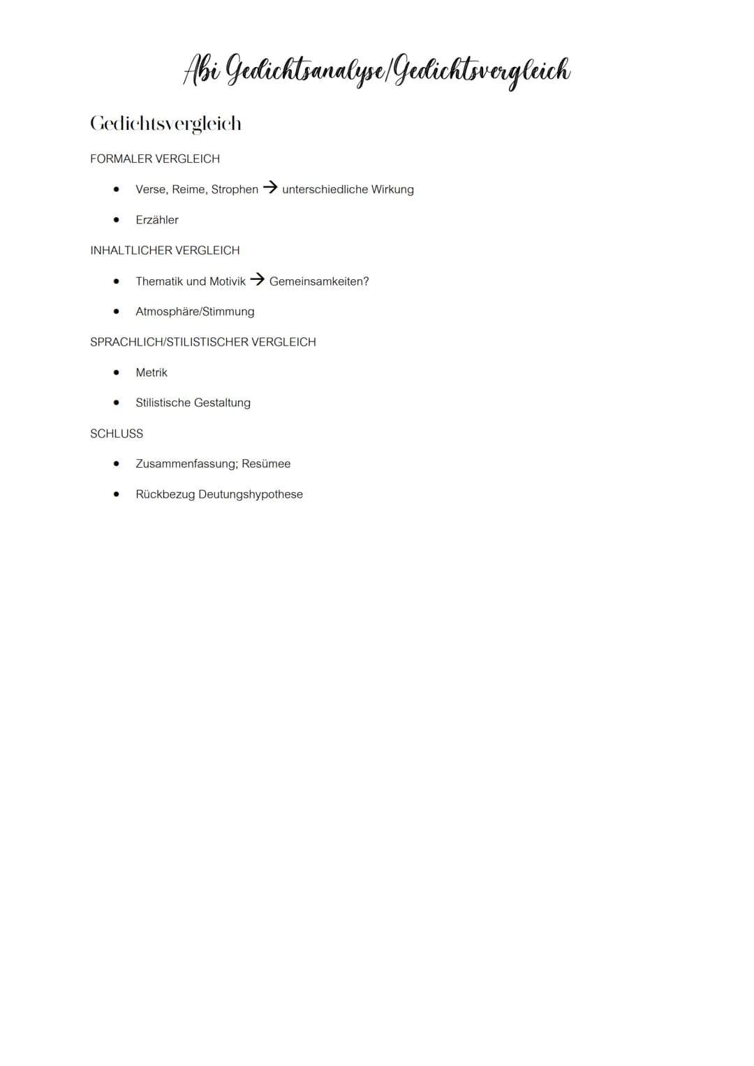 Gedichtsanalyse
EINLEITUNG
Abi Gedichtsanalyse/Gedichtsvergleich
Titel, Autor, Textsorte, Erscheinungsjahr
Epochenzuordnung
DEUTUNGSHYPOTHES