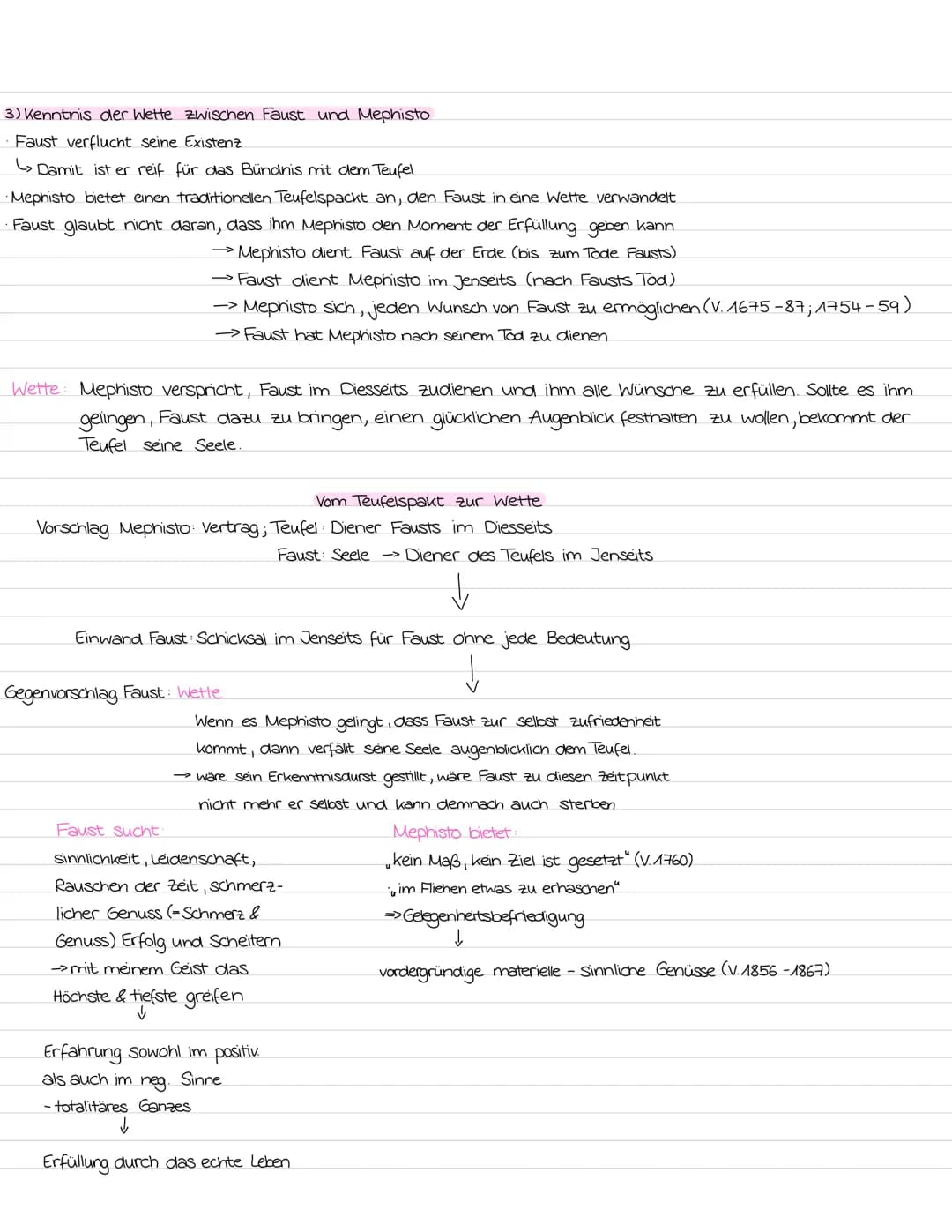 Deutsch Lernzettel Faust
1) Kenntnis des Menschenbildes im „Prolog im Himmel"
-> Menschenbild des Herrn:
Faust ist der Knecht des Herrn → de