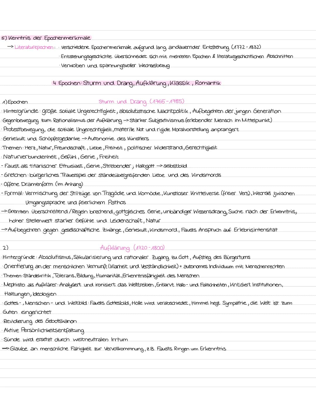Deutsch Lernzettel Faust
1) Kenntnis des Menschenbildes im „Prolog im Himmel"
-> Menschenbild des Herrn:
Faust ist der Knecht des Herrn → de
