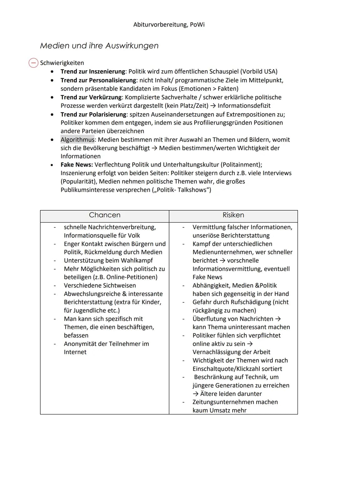 Massenmedien
-Kommunikationsmittel
z.B. Printmedien, Audiovisuelle Medien, Internet, Speichermedien (CD, DVD)
Medien als 4. Gewalt?
Funktion