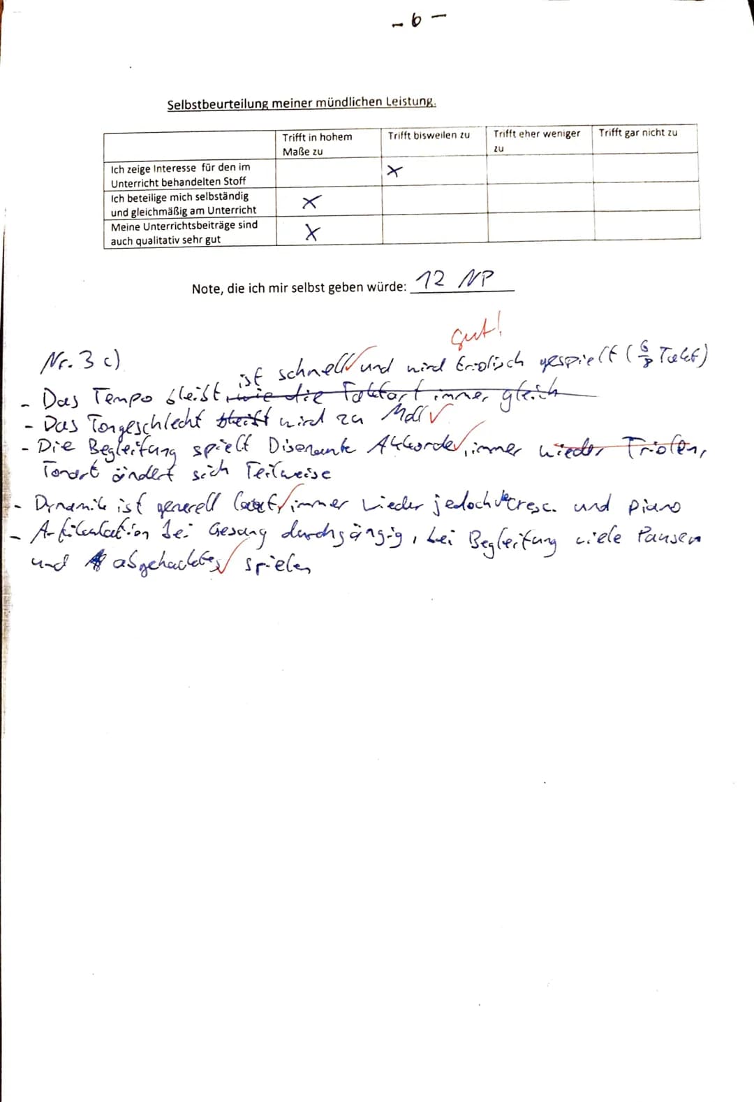 Klasse 11
Name: Tobias
Kraus
A) Partitur lesen: (156)
a) Wie sind die Instrumente in
-11-
Musikklausur Nr. 1
VP(46) 40 NP:
c) Wie viele Dur-