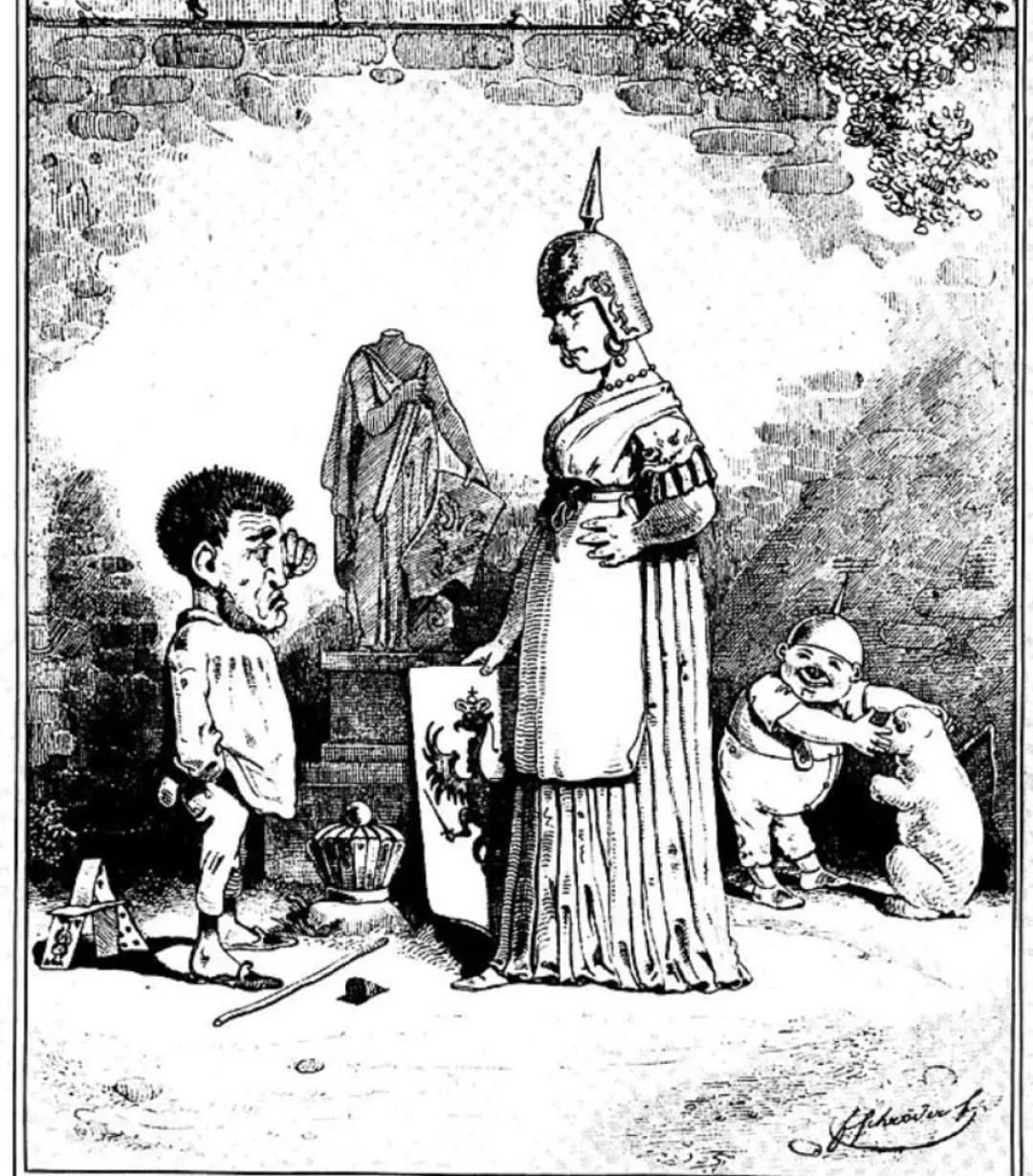 Karikaturanalyse “Wat heulste’n kleener Hampelmann” von Ferdinand Schröder 