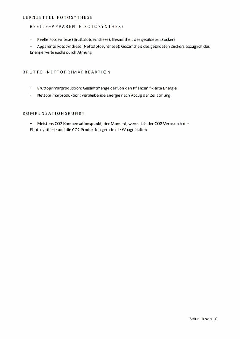 LERNZETTEL FOTOSYTHESE
BLATTAUFBAU
Sonnen- und Schattenblatt im Vergleich:
Schattenblatt
Sonnenblatt
Angepasst an:
Dicke
Fläche
Fotosynthese