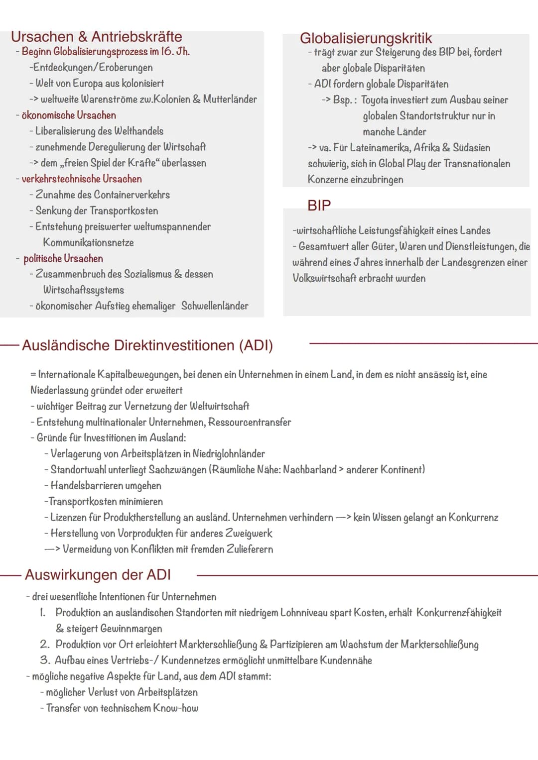 Definition
= Entstehung eines Weltbinnenmarktes
- liberalisierter Weltmarkt ohne Grenzen für Kapitalströme, Produktion und Vermarktung/Konsu