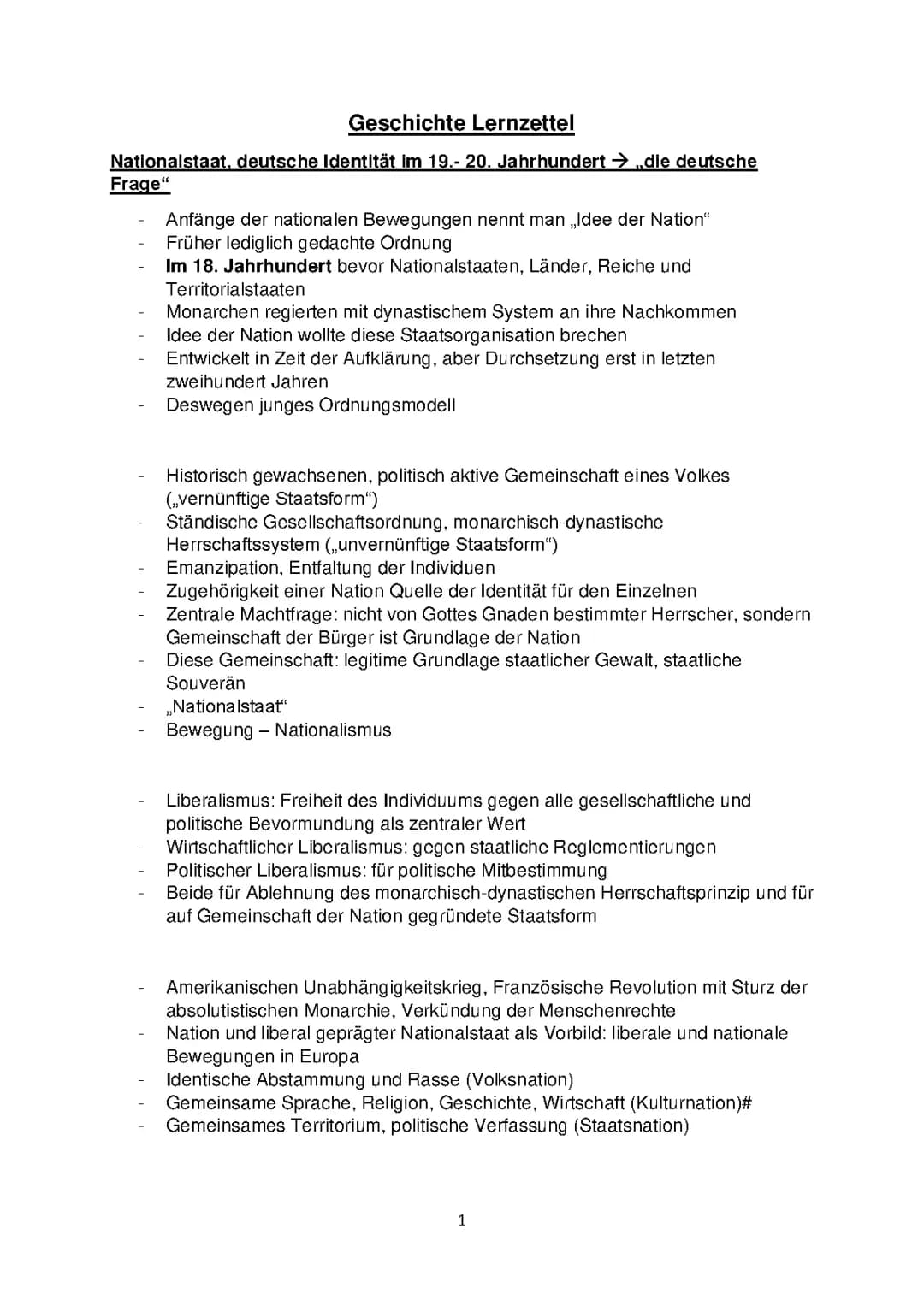 Geschichte Abitur 2024: Lernzettel & Zusammenfassungen als PDF