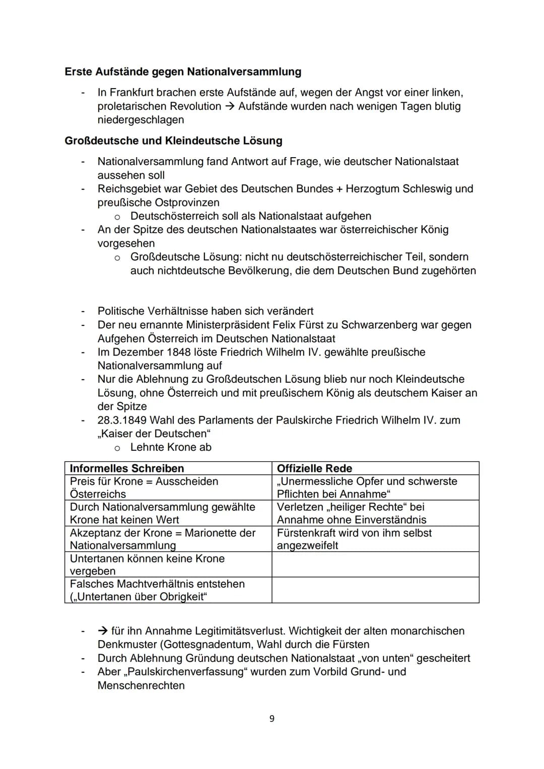 Geschichte Lernzettel
Nationalstaat, deutsche Identität im 19.- 20. Jahrhundert → „die deutsche
Frage"
-
Anfänge der nationalen Bewegungen n