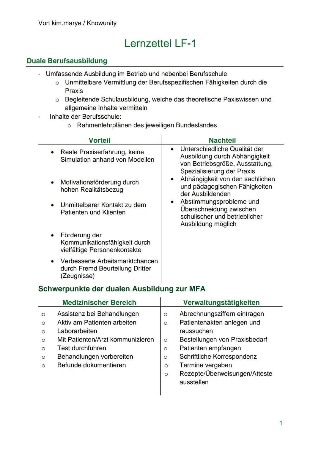 Von kim.marye / Knowunity
Duale Berufsausbildung
ο ο ο ο ο ο ο
Umfassende Ausbildung im Betrieb und nebenbei Berufsschule
O Unmittelbare Ver