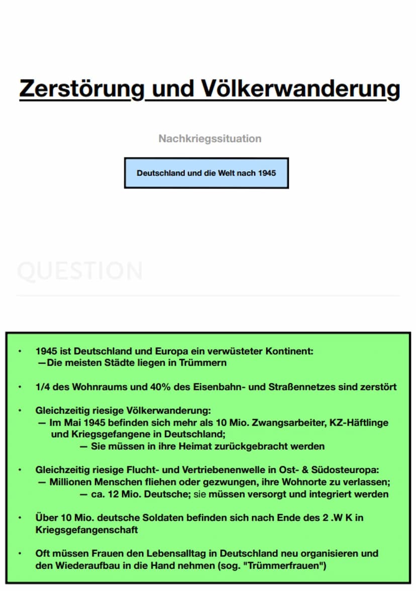  QUESTION
1939-45
Wissen zum 2. Weltkrieg
.
8.Mai 1945 Kapitulation Deutschland ggü. dem Westen (Alliierten)
9. Mai 1945 Kapitulation Deutsc