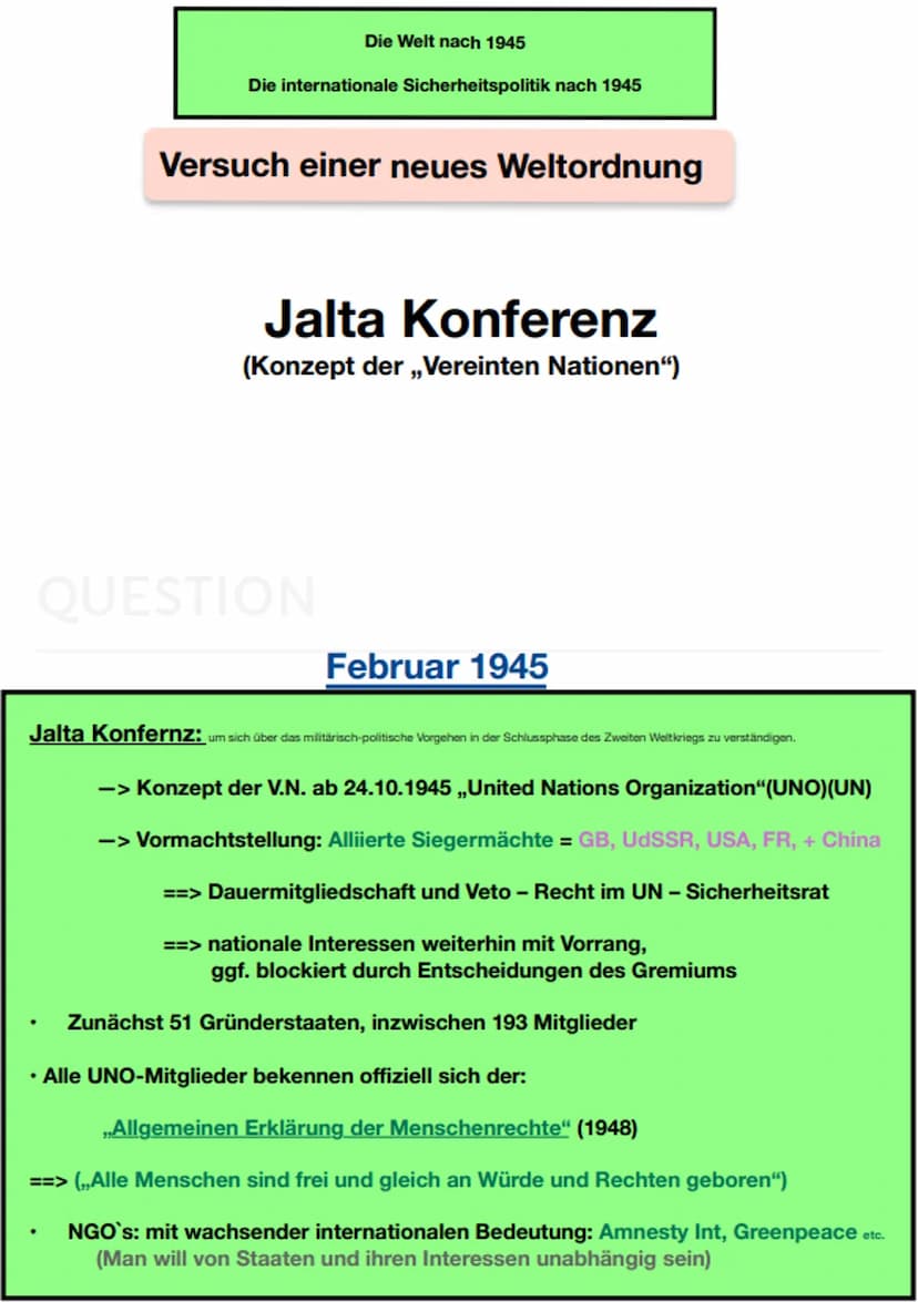  QUESTION
1939-45
Wissen zum 2. Weltkrieg
.
8.Mai 1945 Kapitulation Deutschland ggü. dem Westen (Alliierten)
9. Mai 1945 Kapitulation Deutsc